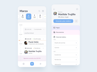 Appointment concept app appointment calendar design doctor interface ui