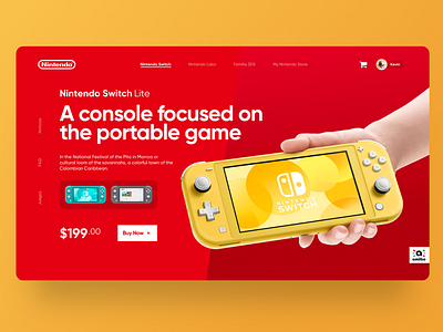 Nintendo Website - Concept nintendo red ui ux website