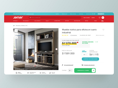 Jamar eCommerce ecommerce interface red typography ui ux