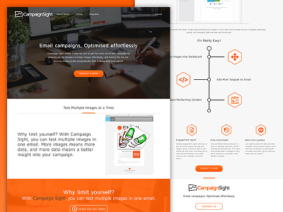Campaign Sight (Landing Page Design) campaign sight design hexagonal landing page orange ui web design website