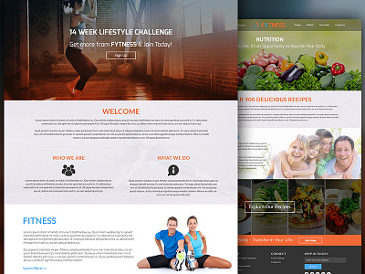 Fytness - Website Design exercise fitness nutrition orange ui web design
