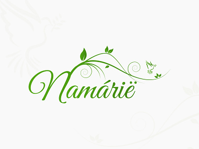 Namarie - Logo Design bird dove farewell green leaves logo namarie poem