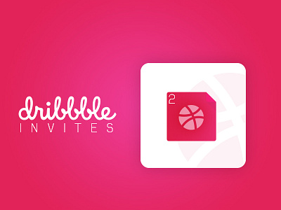 2 Dribbble Invites 2x dribbble giveaway invitation invites pink portfolio