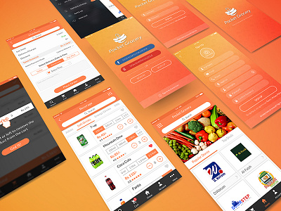 Pocket Grocery Mobile App + 2 Dribbble Invites