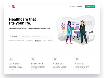 Elaaj - Landing Page appointment consultation design doctor elaaj healthcare landing page patient ui