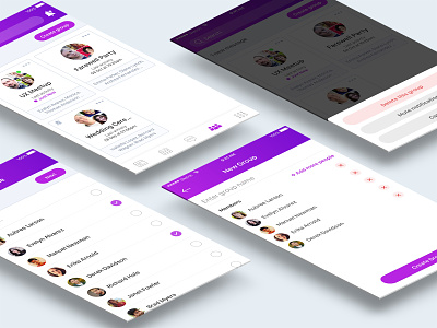 Groups add people collaboration create design groups mobile social app ui ux