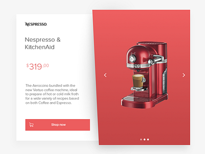 Nespresso & KitchenAid card checkout coffee landing product shop site ui ux