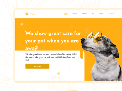 Pet-Care Home Page design hero homepage landing page pet petcare ui vector