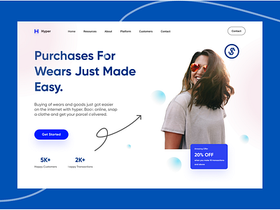 E-Commerce Landing Page branding design e commerce hero homepage landing page ui