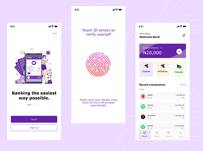 Fintech Application application bank banking design fintech homepage mobile signin ui