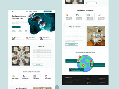 A Medical Landing Page branding design health homepage landing page medical user interface web 3 web2