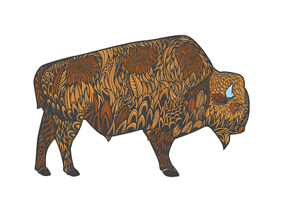 American Bison bison concept drawing illustration patterns vector