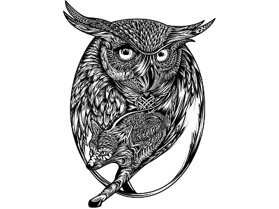 Fox and Owl cover drawing illustration illustrator ink pen tablet