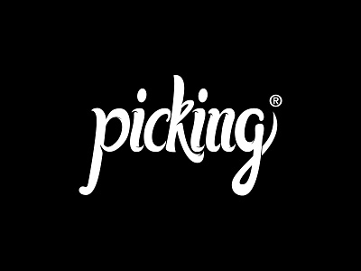 Picking Logo design handmade illustration lettering logo type typography