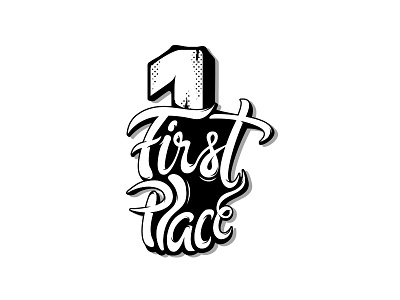 First Place concept lettering letters sketch trophy type