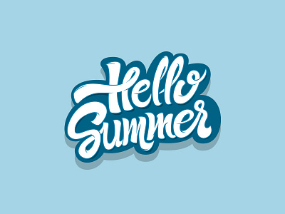 Hello Summer Sticker lettering sticker type typography