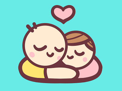 Give Love characters cute dribbble give hug illustration