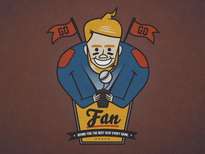 Rough "Fanboy" App branding Concept branding cartoon fan logo sports sports fan