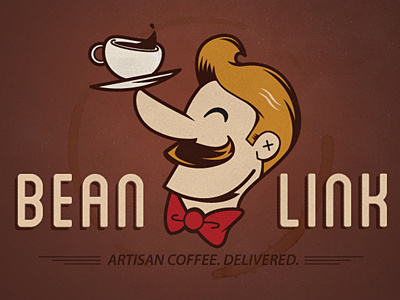BeanLink.me Branding beanlink branding coffee moustache