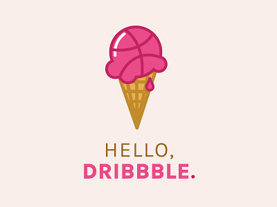 Hello, Dribbble! debut dribble ice cream vector