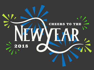 Cheers to the New Year hand drawn new years type vector