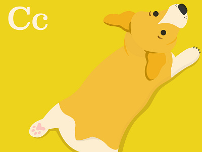 C is for Corgi alphabet color corgi dogs illustration puppy