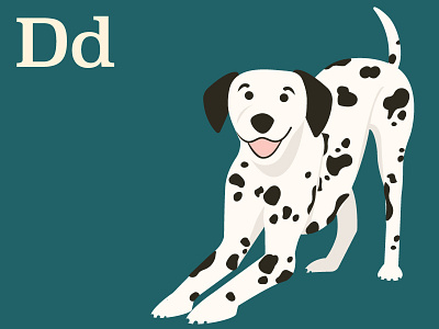 D is for Dalmatian alphabet color dalmatian dogs illustration puppy