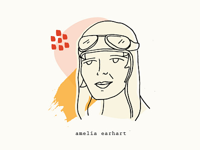 Amelia Earhart | Women Who Inspire brush design female illustration inspiration inspire women womenwhoinspire