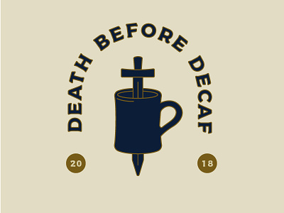Death Before Decaf branding coffee coffee cup design illustration mug