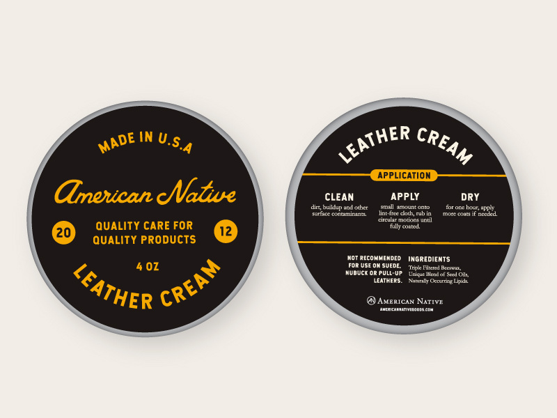 Leather Cream Packaging // 02 brand branding product branding leather typography ecommerce retail product design product design packaging