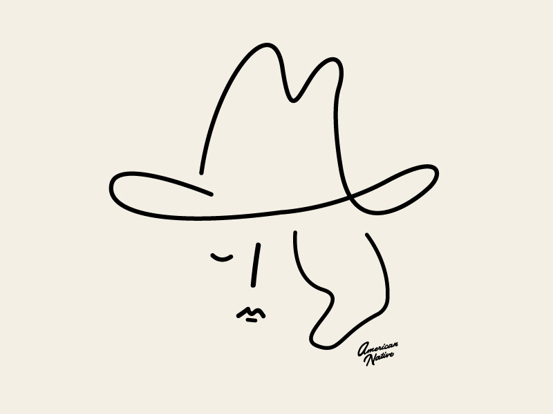 Cowgirl Illustration minimal line art cowboy western cowgirl design illustration
