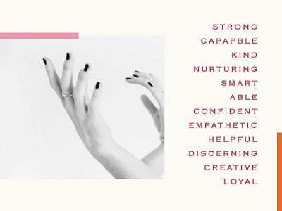 Attributes of a Woman. female girl girl power hands international womens day photography type typography woman women