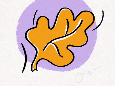 Daily Doodle - Nov 13 2020 autumn doodle leaf orange purple sketch