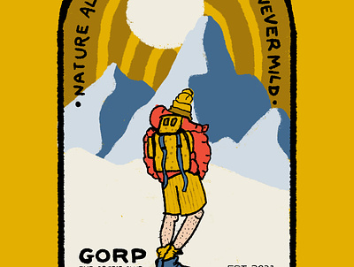 Gorpcore Badge alpinism explorer fashion gorpcore granola hiking fashion snow yellow