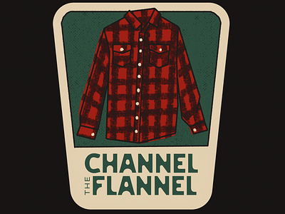 Channel the Flannel autum autumn vibes badge buffalo check channel the flannel flannel flannel culture funny badges illustration lesbian culture plaid ready for fall red flannel sticker design