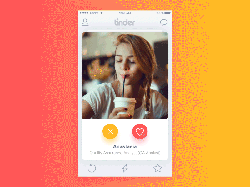 Tinder App Concept animation app dating gif love mobile pin skecth slider tinder