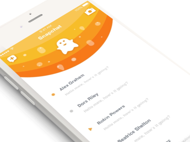 Snapchat animation app chat design gif interface snapchat ui ux