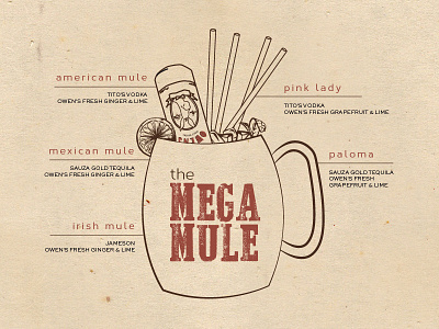 Mega Mule cocktail mixer cocktails drink design drinks mega mule menu menu design moscow mule