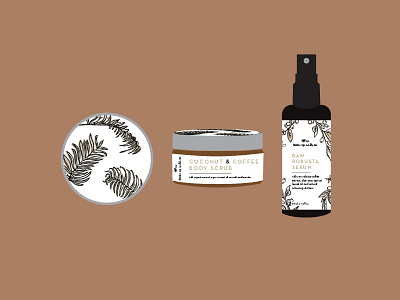 Product Concepts beauty coconut coffee design health illustration package packaging scrub serum skincare