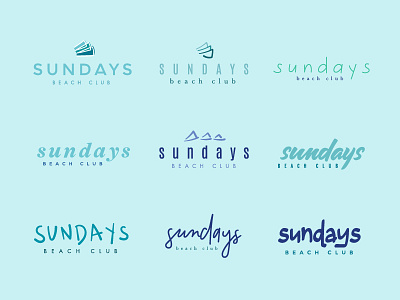 Sundays Progress bali beach club brand branding handdrawn handwritten hotel icon indonesia logo logo design logo options logo process ocean typography uluwatu