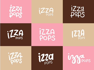 Izza Pops Logos branding by hand food logo hand lettering handrawn handwritten logo logo design logo design process logo options popsicle logo typography