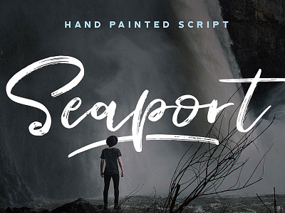 Seaport - A Hand Painted Script beautiful brush calligraphy crafted decorative drawn hand made painted script signature textured