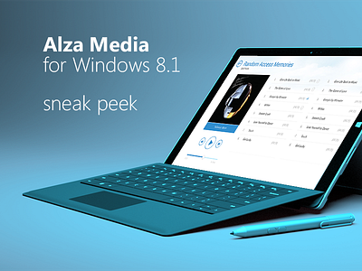 Alza Media Win app - Sneak Peak player surface 3 tablet windows