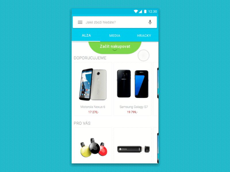 Alza Shopping App - Material Design [GIF] android animation gif material design navigation prototype