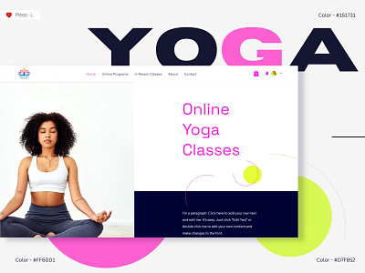 Yoga Website - Header/Landing page branding graphic design landing page ui web header website design website header website ui yoga yoga website yoga website header yoga website landing page