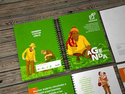 Mockup 3 agenda arte brand illustration diseño editorial ilustración notebook