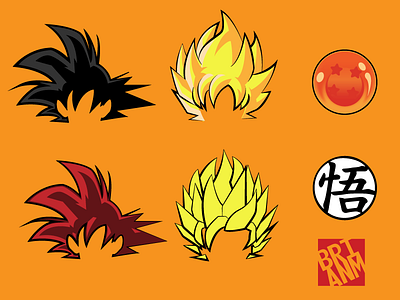 Icon Series: Dragon Ball Z [WIP] dragon ball z dragonball z goku hair illustrator ssj wip