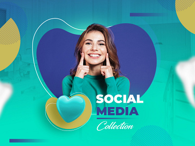 Social media designs collection banner blue dental logistics real estate socialmedia