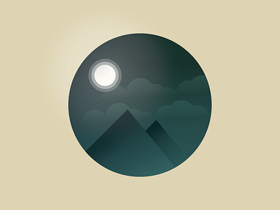 night scene clouds illustration moon mountains night