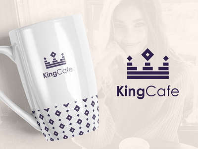 KingCafe -logo & visual identity (for sale) cafe coffee king logo post sale social media violet